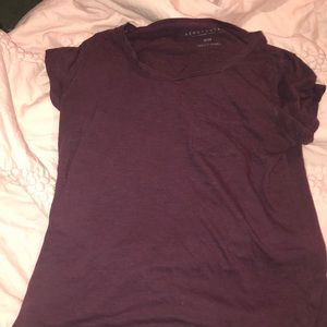 aeropostale maroon pocket t-shirt